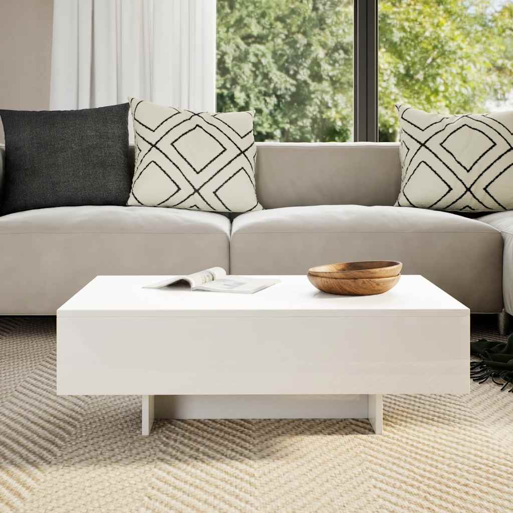 vidaXL Salontafel hoogglans wit