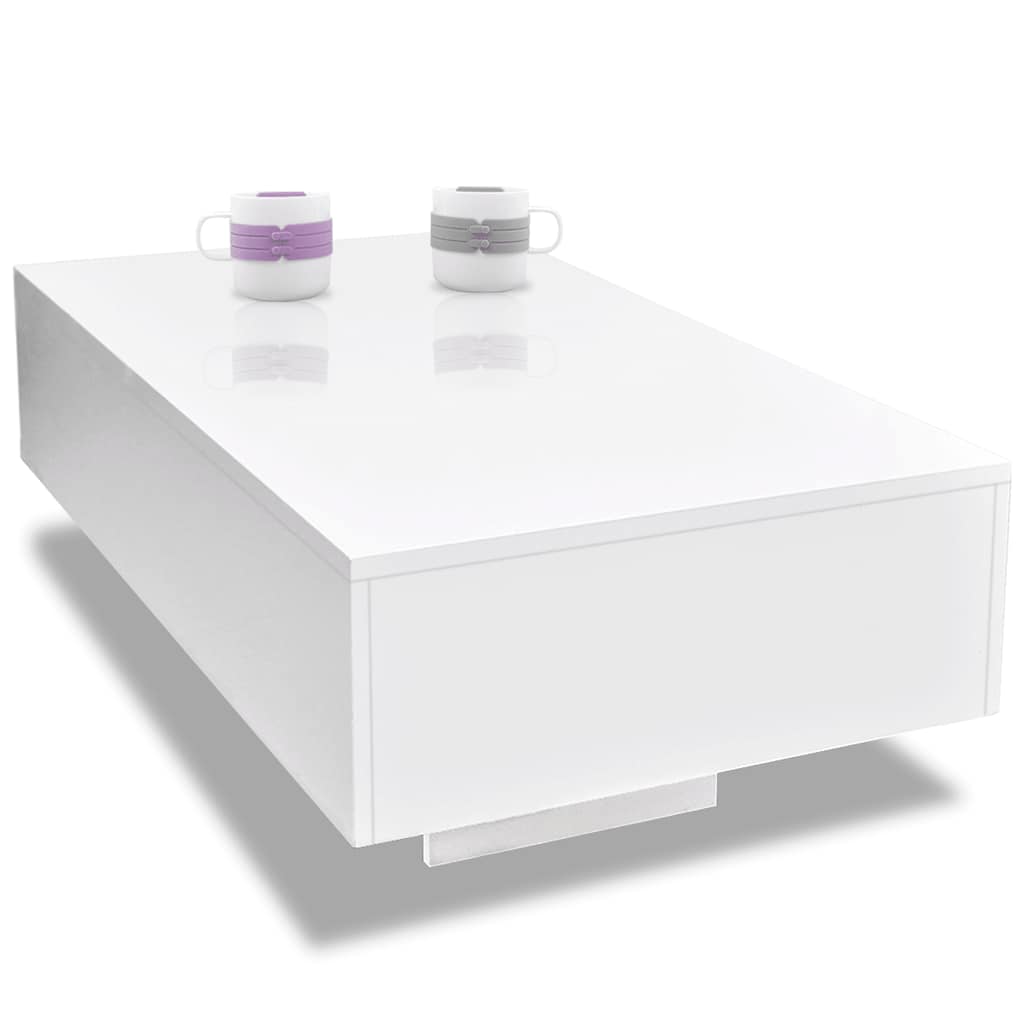 vidaXL Salontafel hoogglans wit