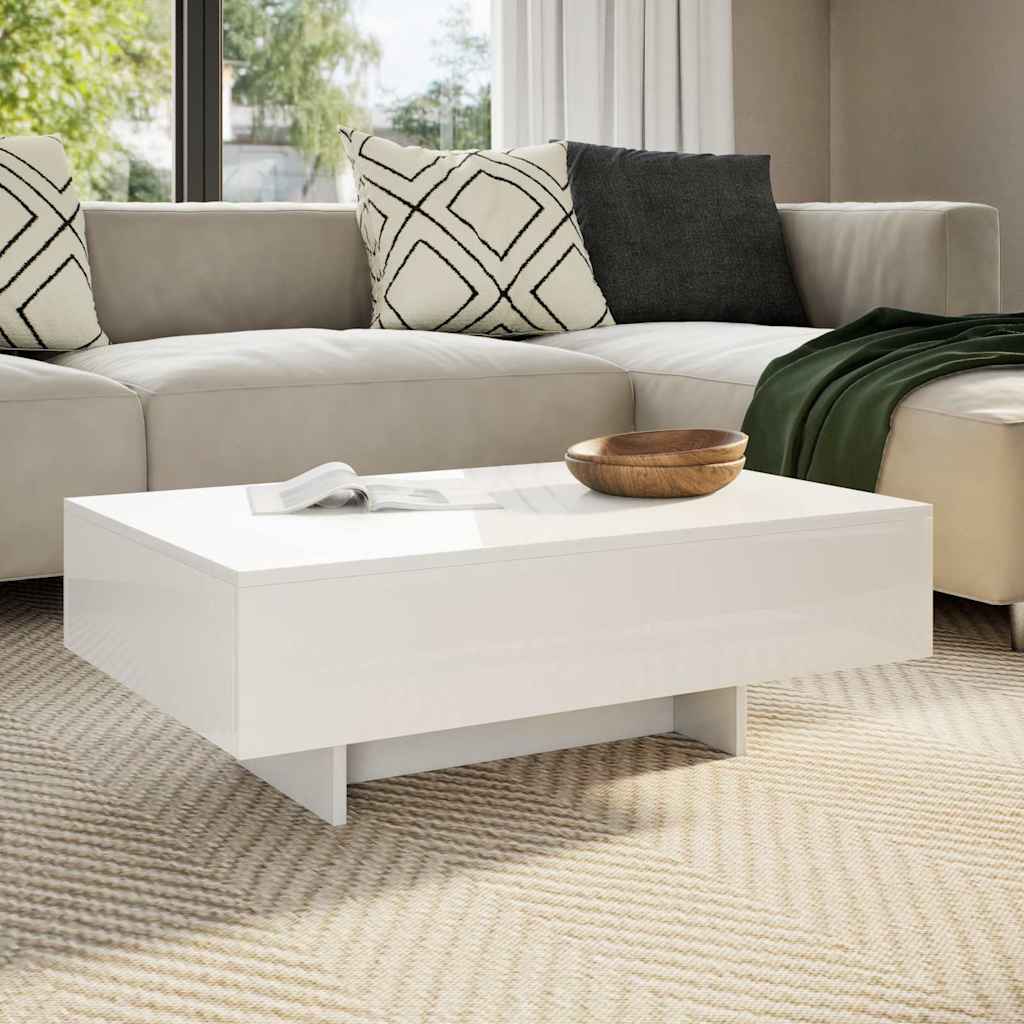 vidaXL Salontafel hoogglans wit