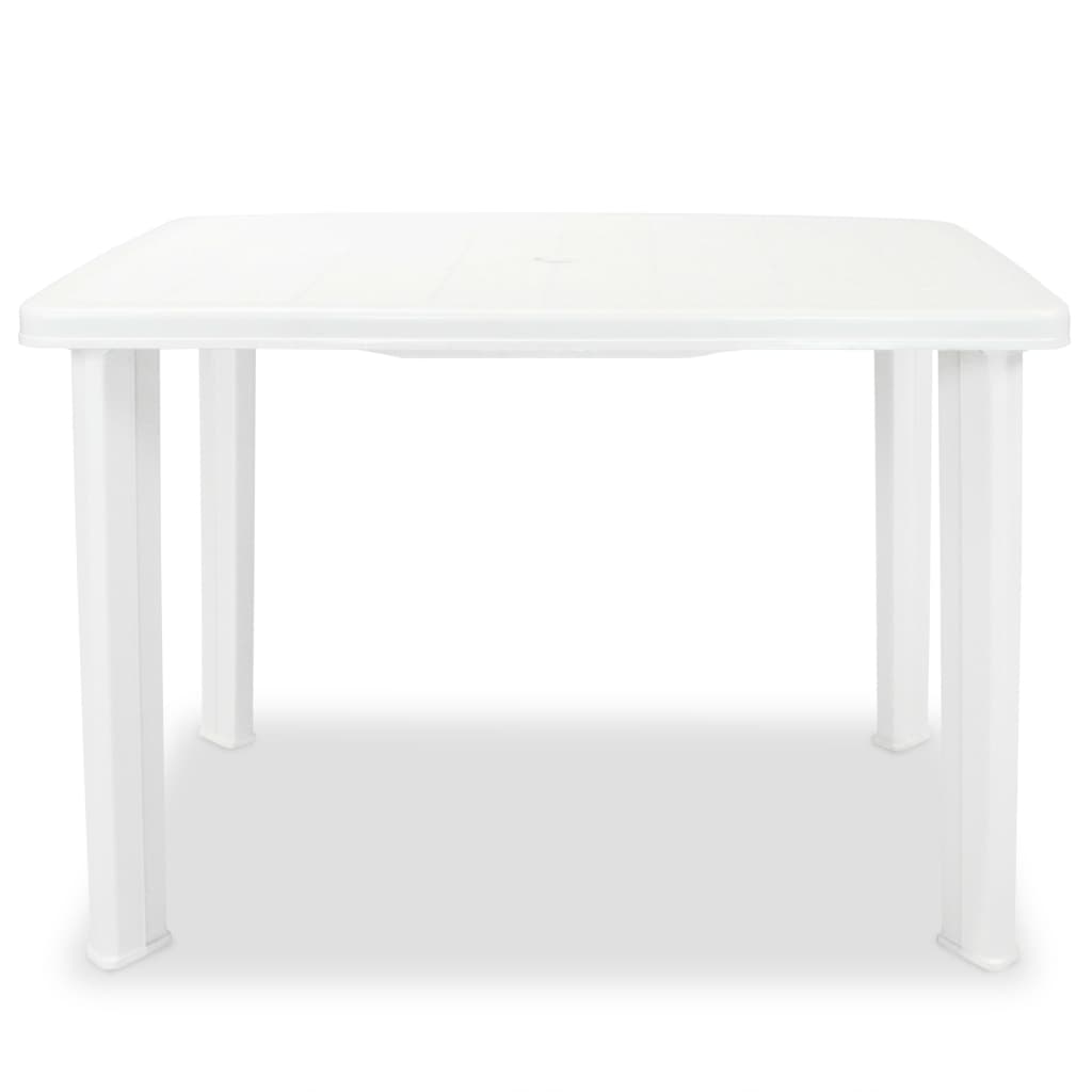 vidaXL Tuintafel 101x68x72 cm kunststof wit
