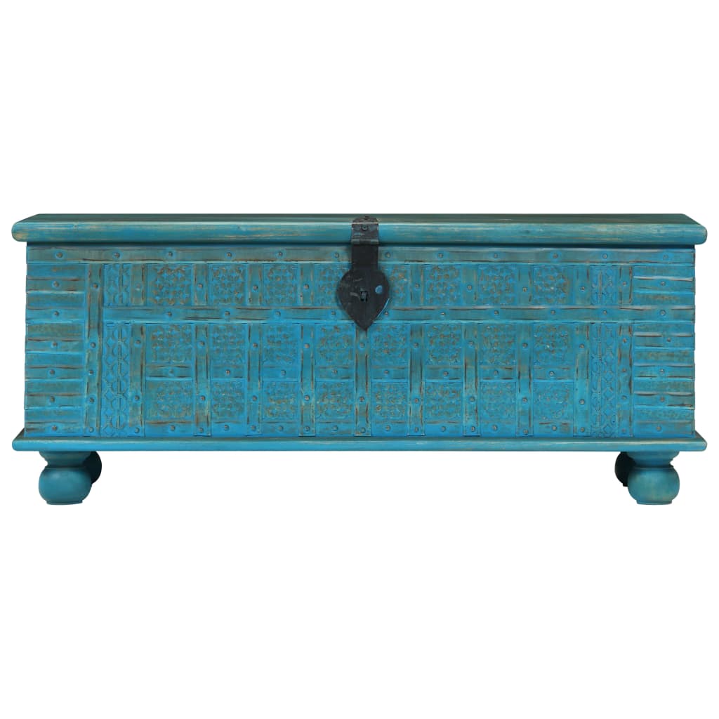 vidaXL Opbergkist 100x40x41 cm massief mangohout blauw