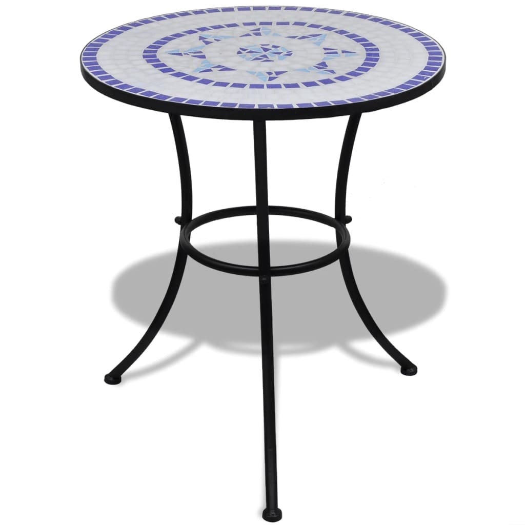 vidaXL 3-delige Bistroset keramische tegel blauw en wit