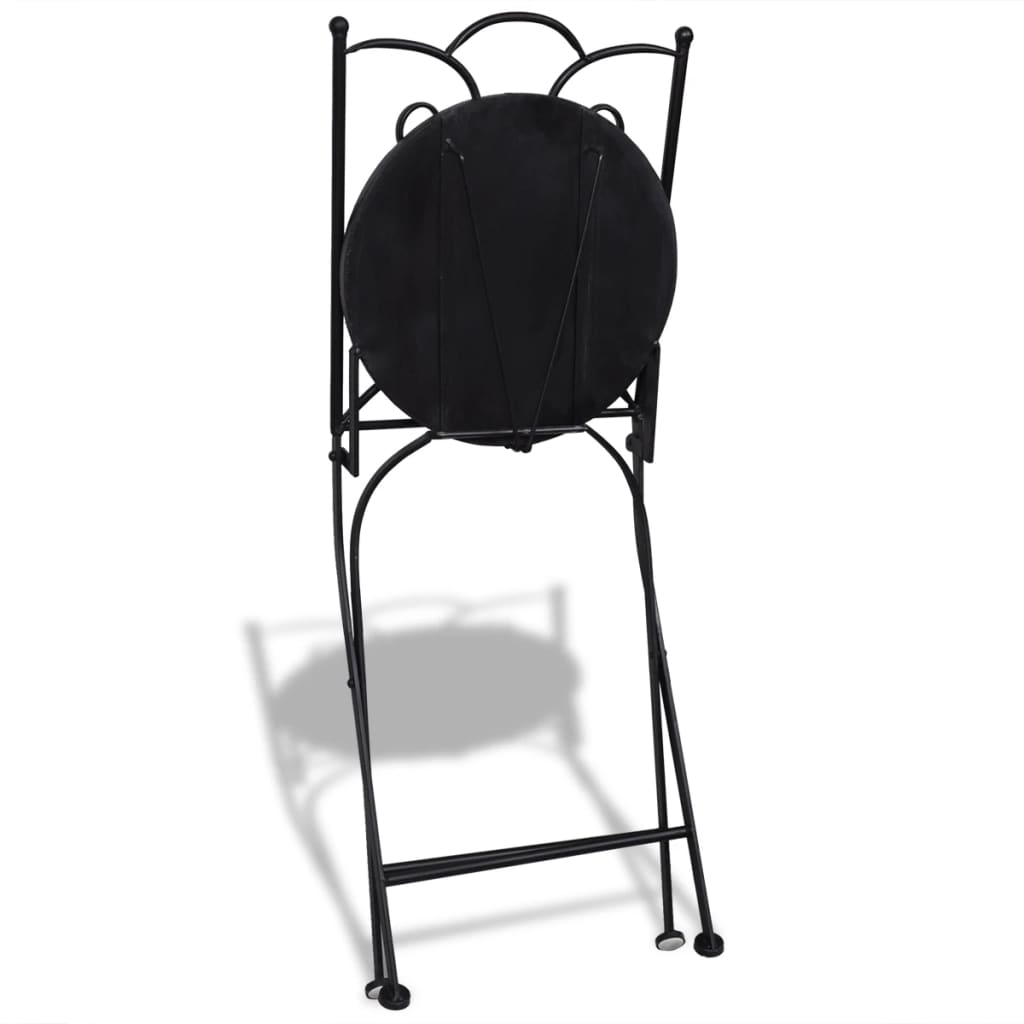 vidaXL 3-delige Bistroset keramische tegel blauw en wit