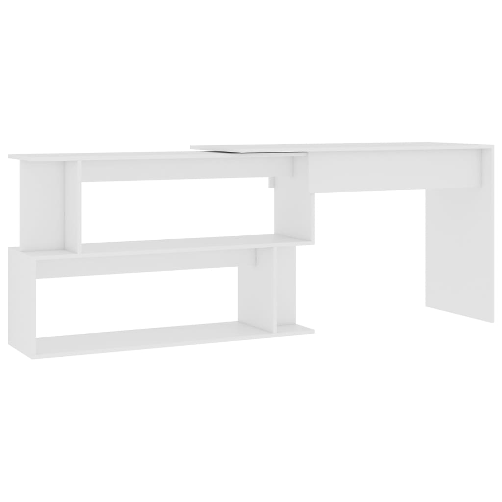 vidaXL Hoekbureau 200x50x76 cm bewerkt hout wit