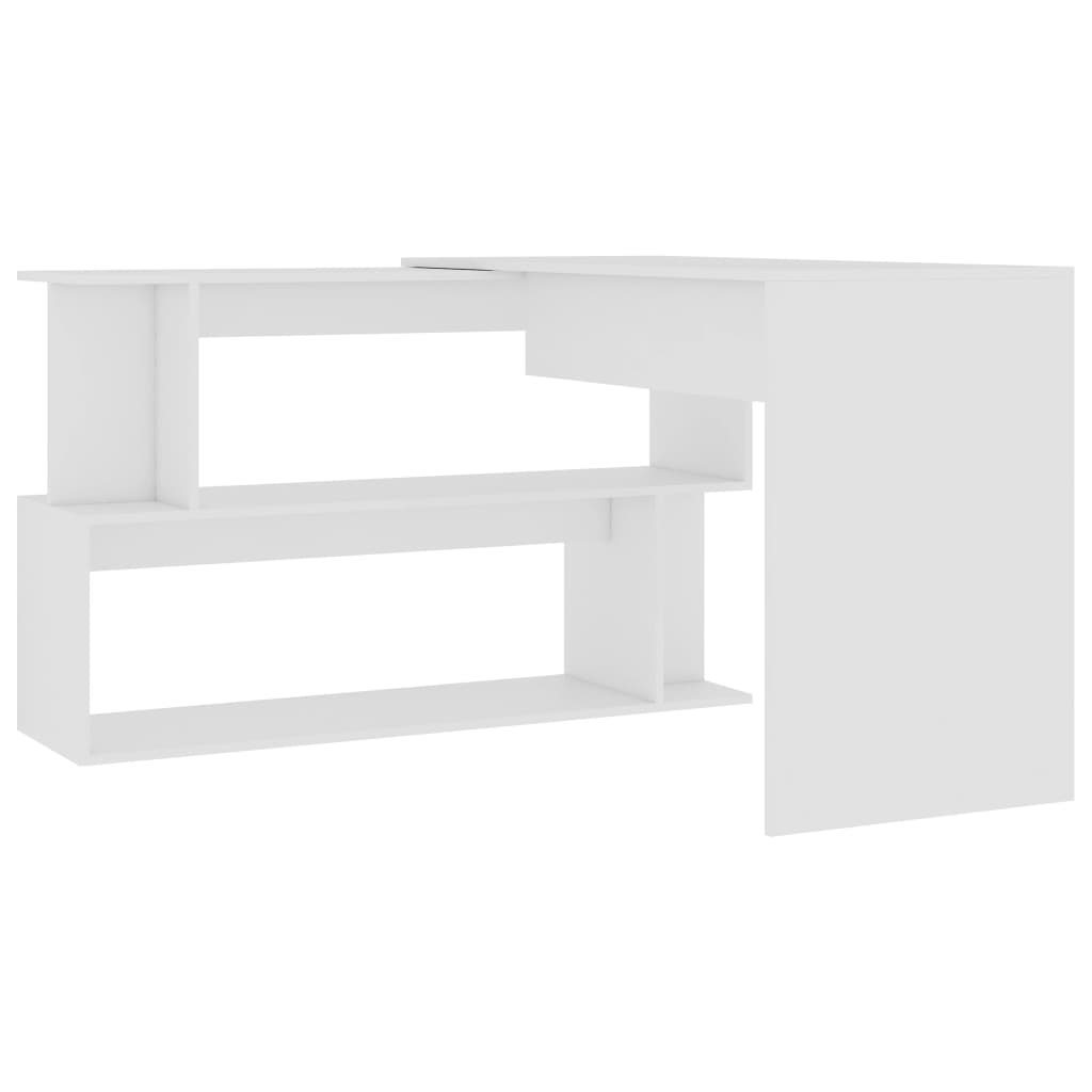 vidaXL Hoekbureau 200x50x76 cm bewerkt hout wit