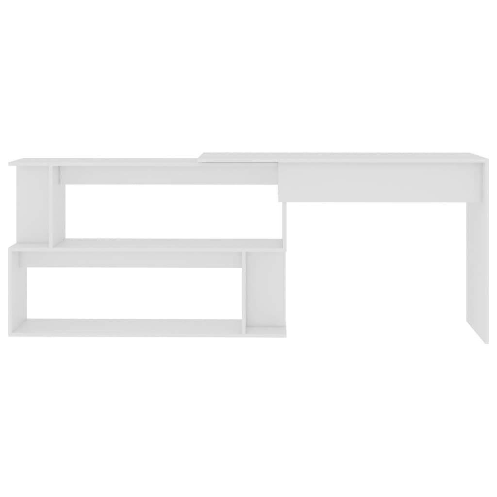 vidaXL Hoekbureau 200x50x76 cm bewerkt hout wit