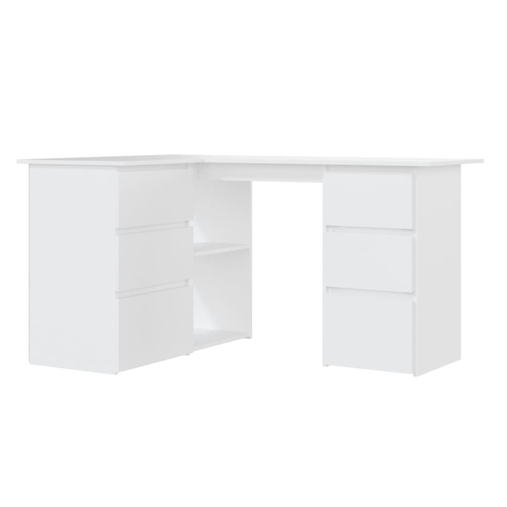 vidaXL Hoekbureau 145x100x76 cm bewerkt hout wit