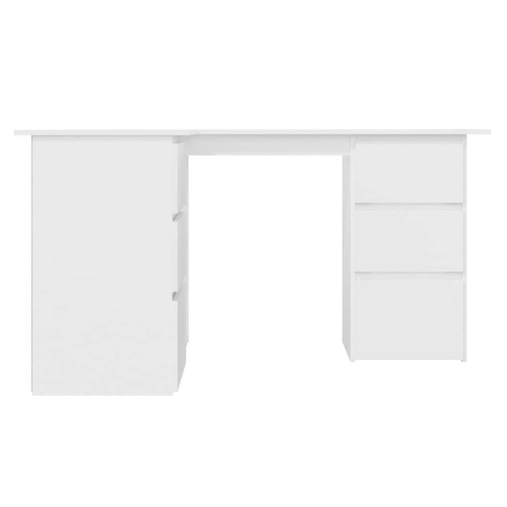 vidaXL Hoekbureau 145x100x76 cm bewerkt hout wit