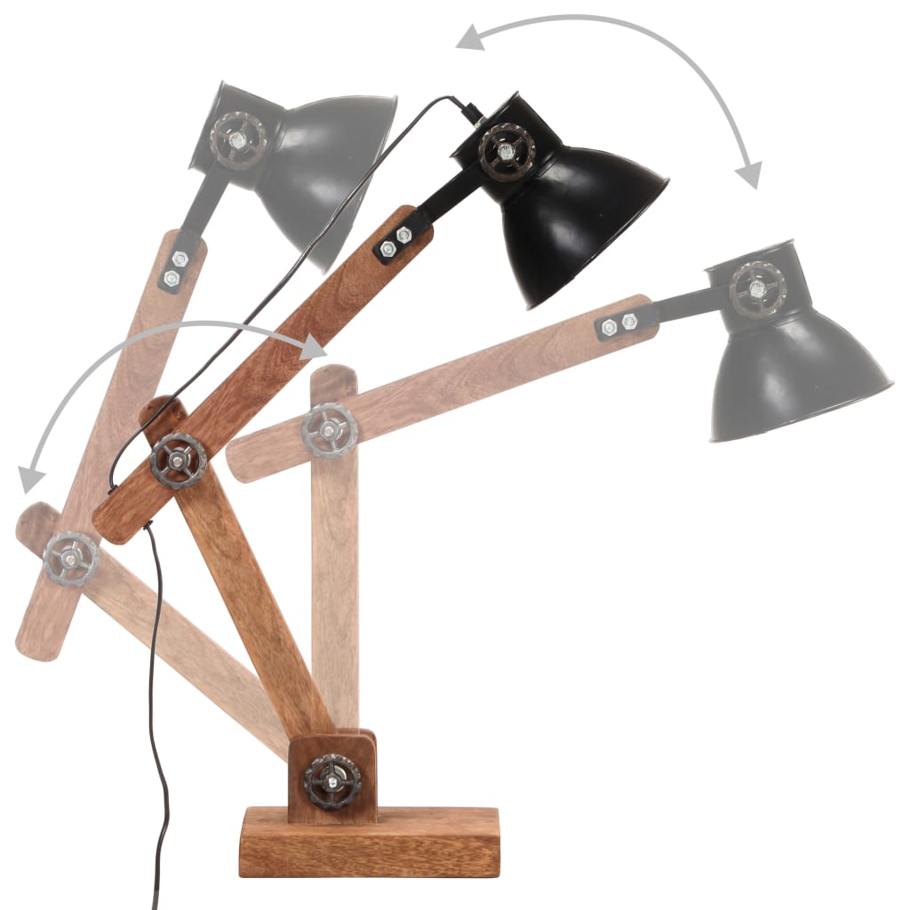 vidaXL Bureaulamp industrieel rond E27 58x18x90 cm zwart