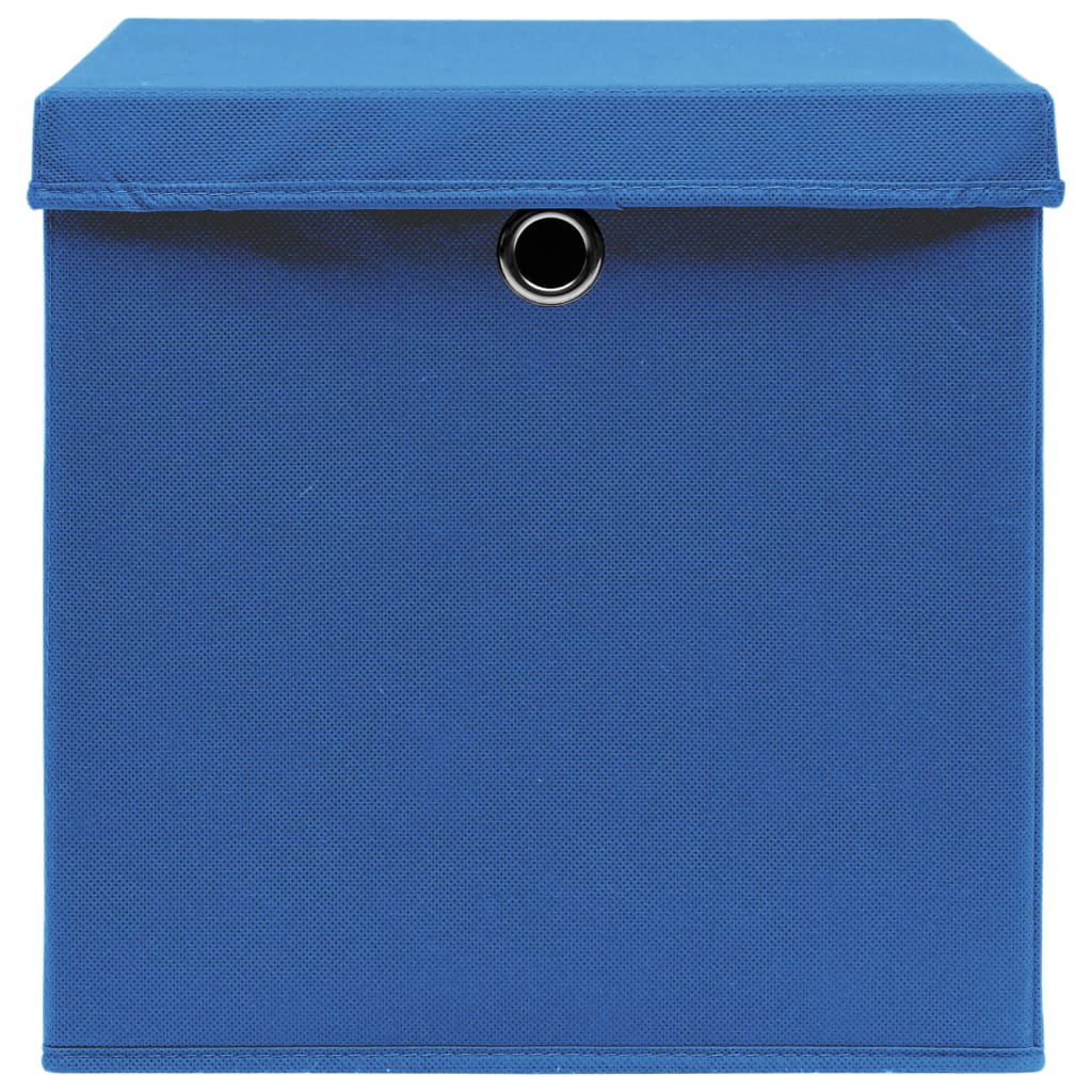 vidaXL Opbergboxen met deksel 4 st 28x28x28 cm blauw