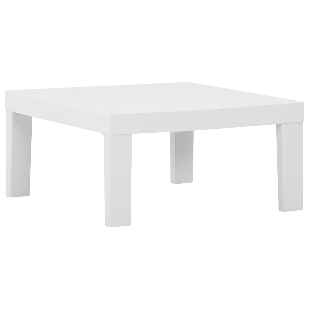 vidaXL 4-delige Loungeset met kussens kunststof wit