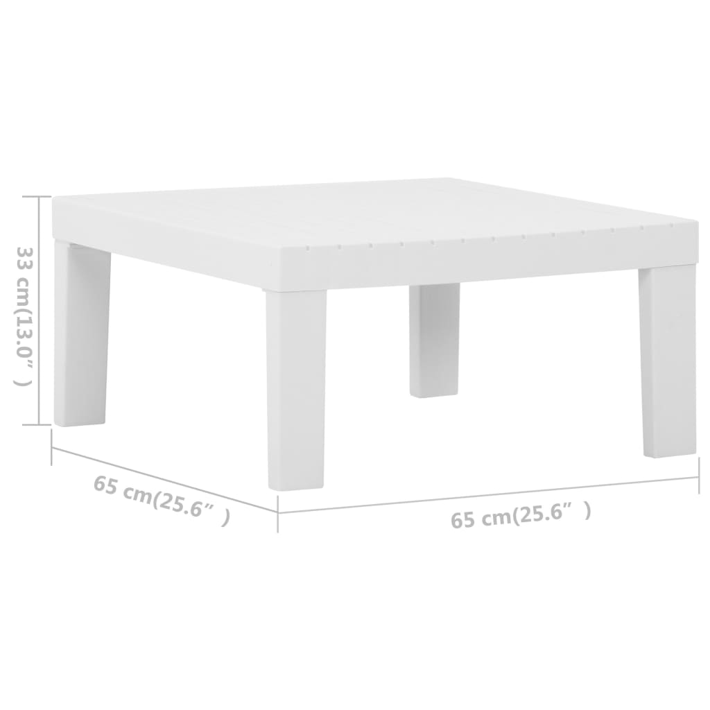 vidaXL 2-delige Loungeset met kussens kunststof wit