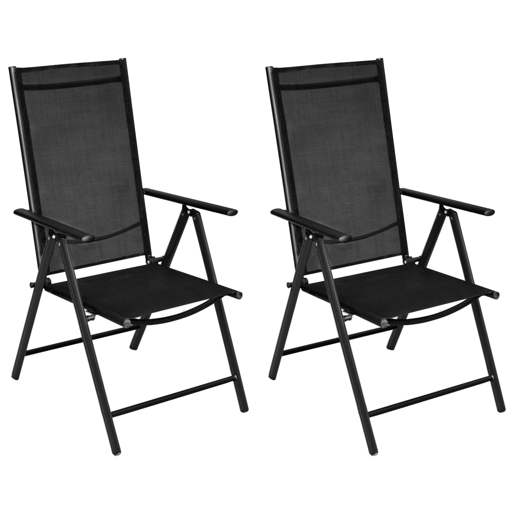 vidaXL 3-delige Bistroset aluminium en textileen zwart