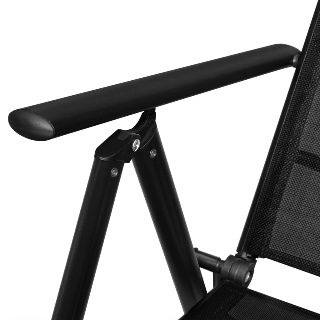 vidaXL 3-delige Bistroset aluminium en textileen zwart