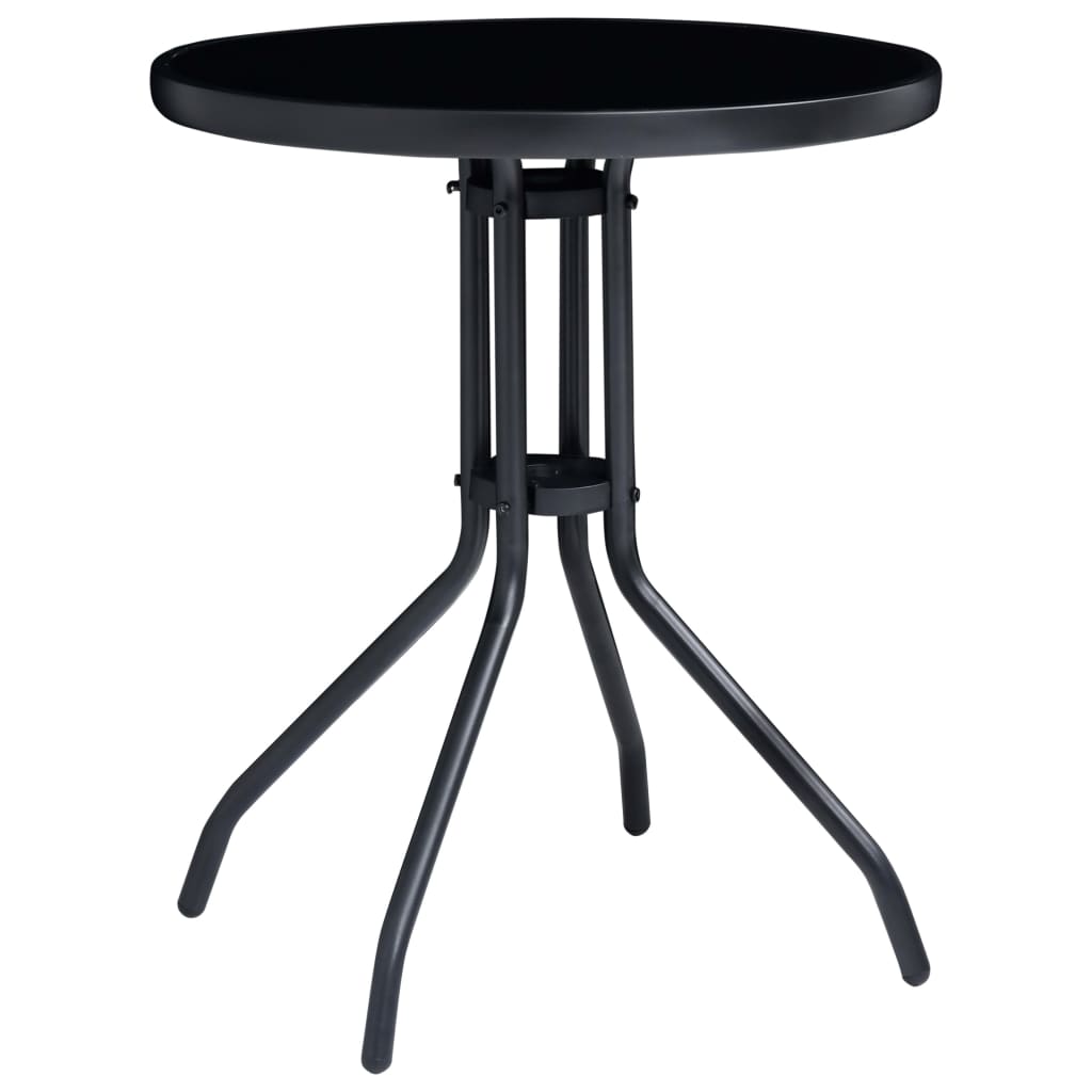 vidaXL 3-delige Bistroset aluminium en textileen zwart