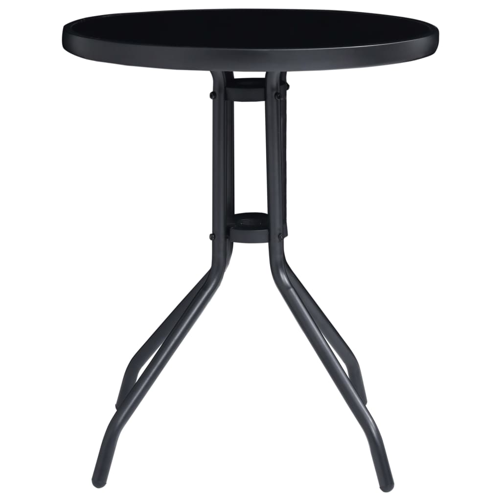vidaXL 3-delige Bistroset aluminium en textileen zwart