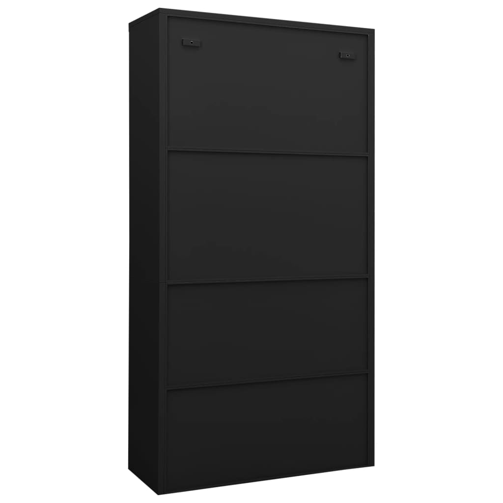 vidaXL Kantoorkast 90x40x180 cm staal zwart