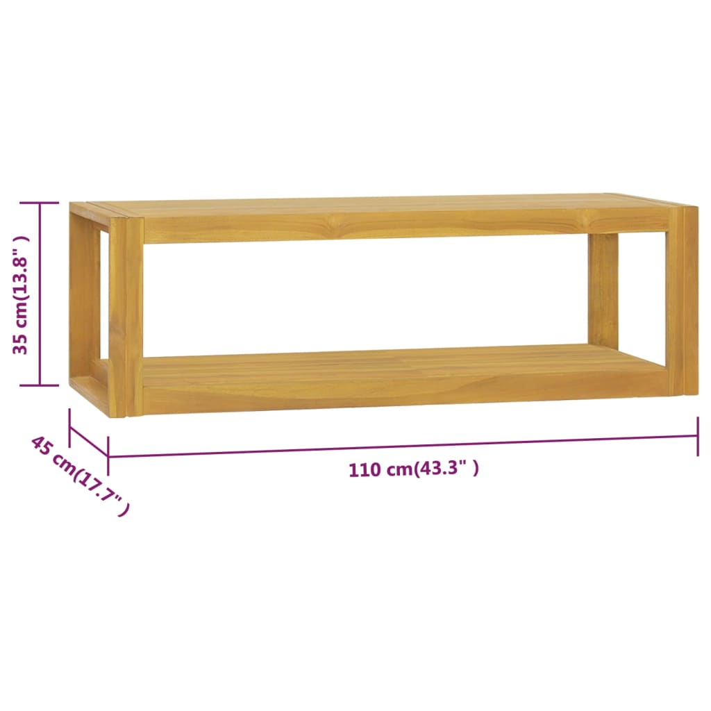 vidaXL Badkamerwandkast 110x45x35 cm massief teakhout
