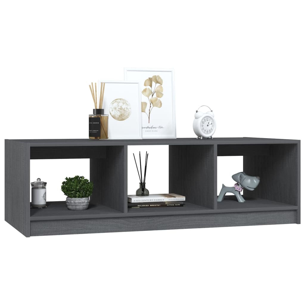 vidaXL Salontafel 110x50x34 cm massief grenenhout grijs