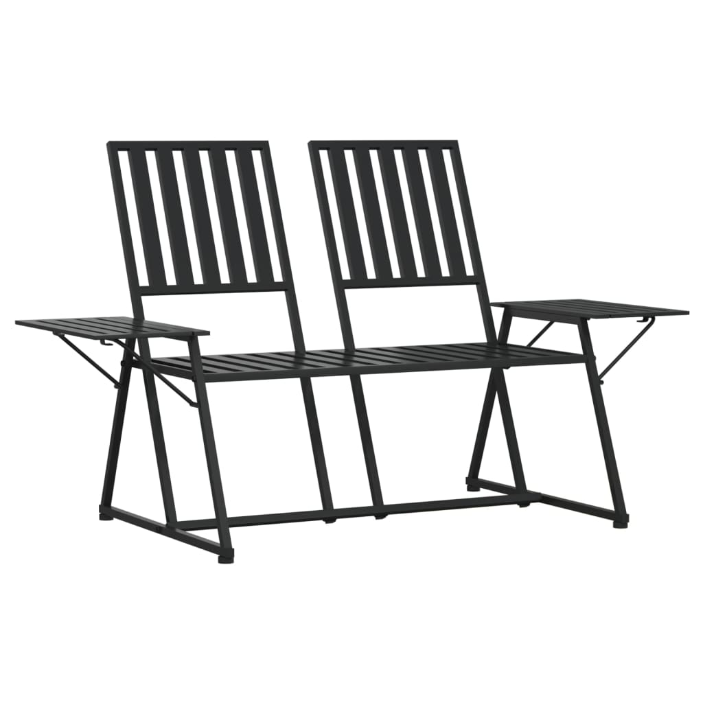 vidaXL Tuinbank 2-zits 165 cm staal zwart