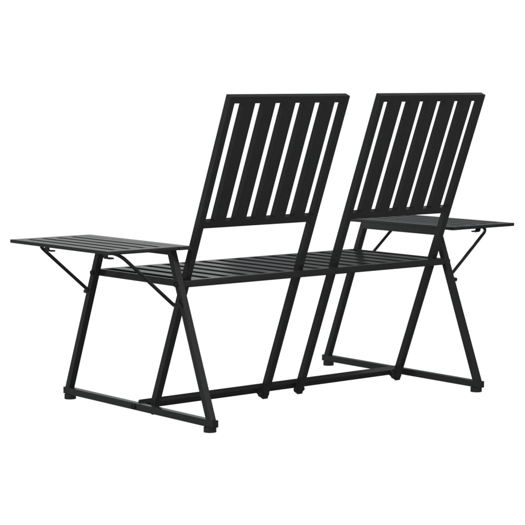vidaXL Tuinbank 2-zits 165 cm staal zwart