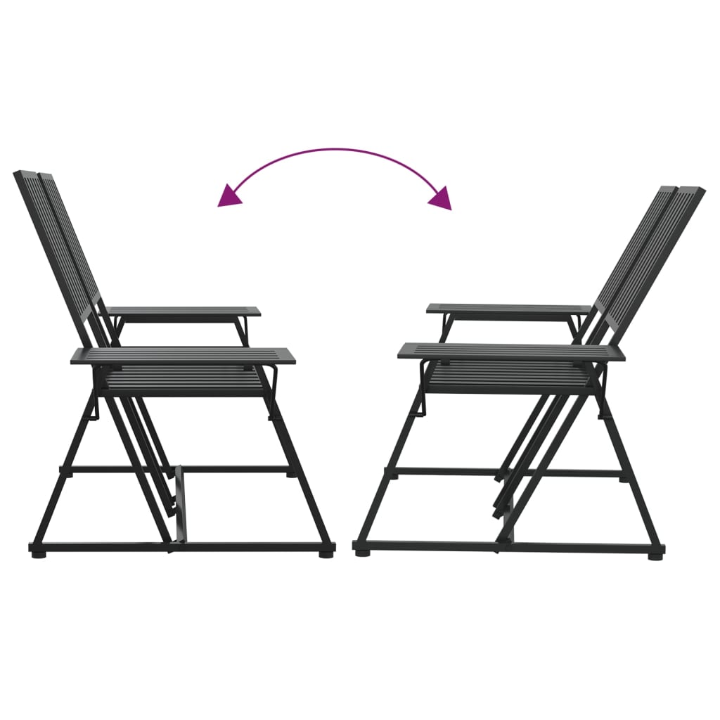 vidaXL Tuinbank 2-zits 165 cm staal zwart