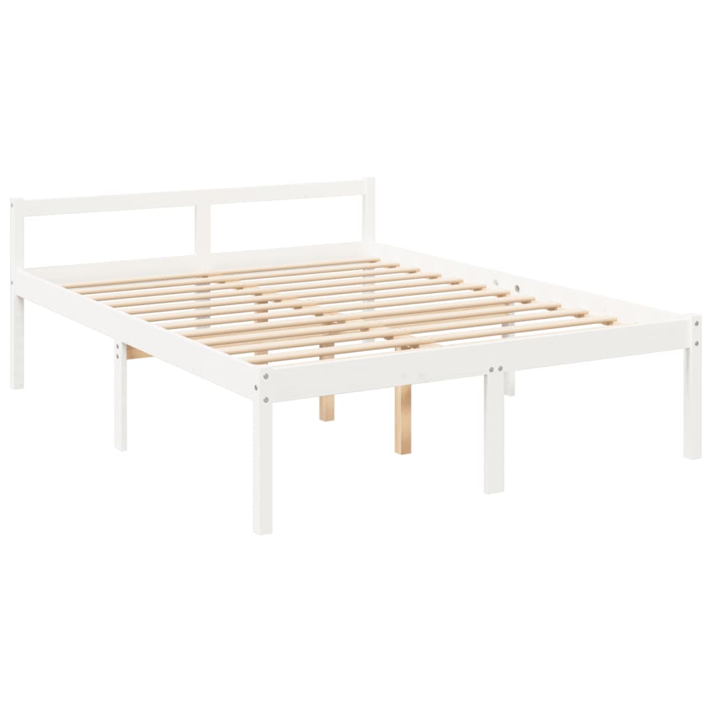 vidaXL Seniorenbed massief grenenhout wit 160x200 cm
