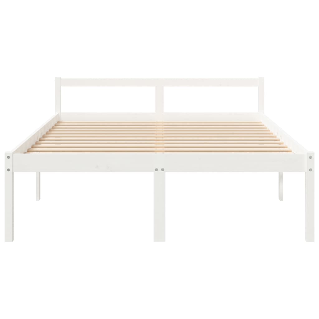 vidaXL Seniorenbed massief grenenhout wit 160x200 cm