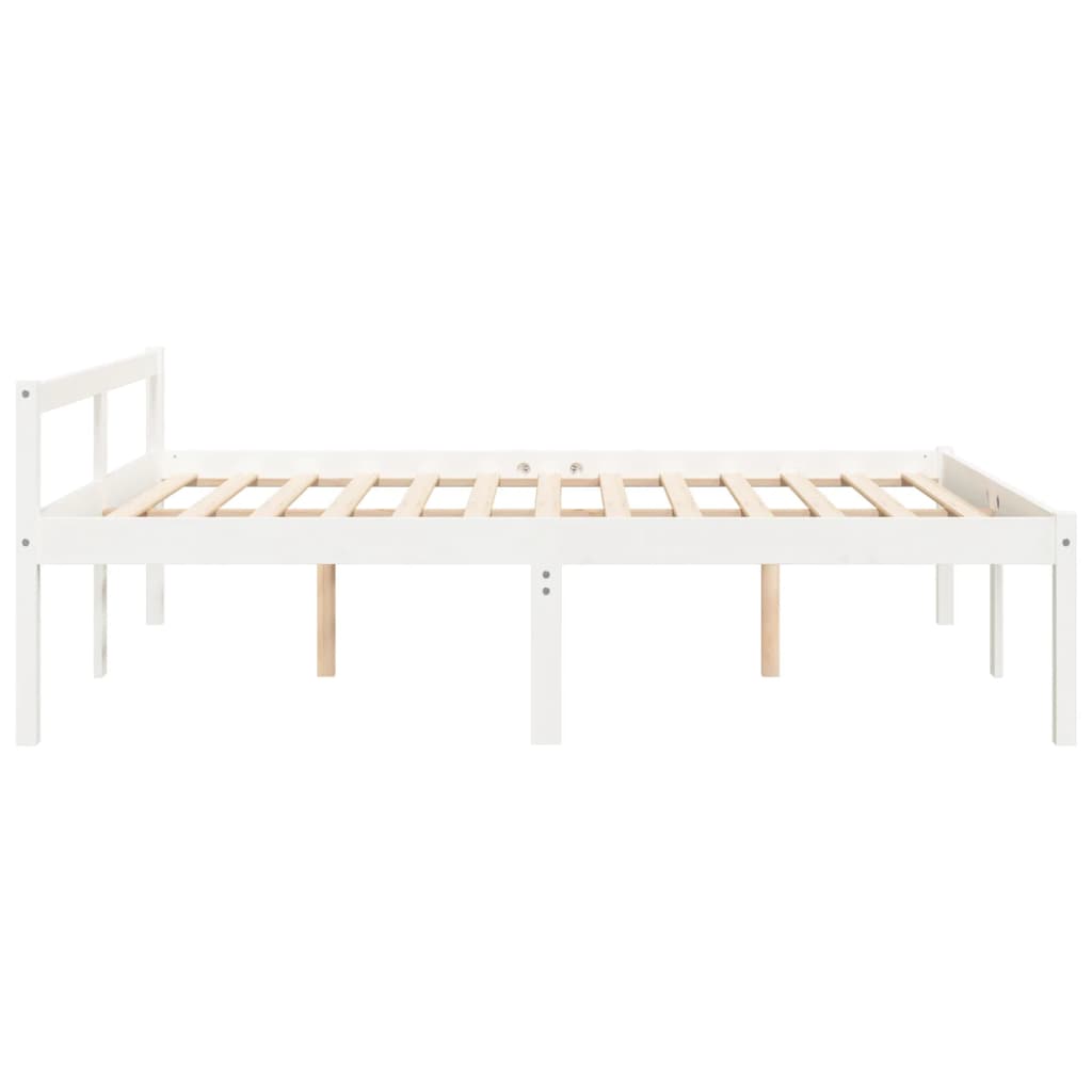 vidaXL Seniorenbed massief grenenhout wit 160x200 cm