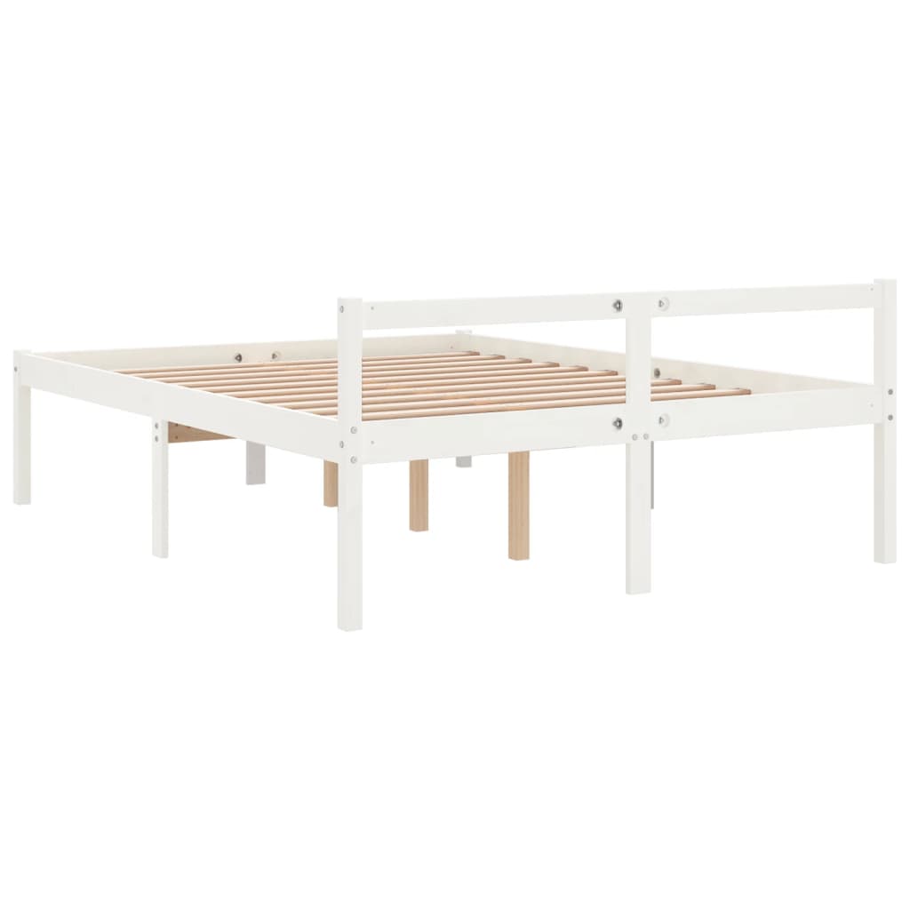 vidaXL Seniorenbed massief grenenhout wit 160x200 cm