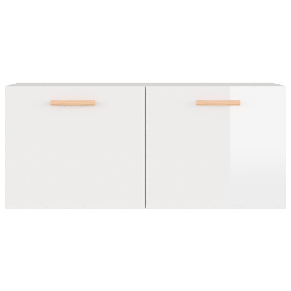 vidaXL Wandkast 80x35x36,5 cm bewerkt hout hoogglans wit