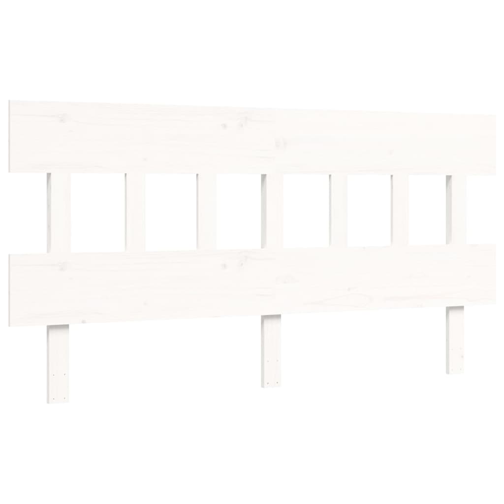vidaXL Seniorenbed met hoofdbord massief hout wit 160x200 cm