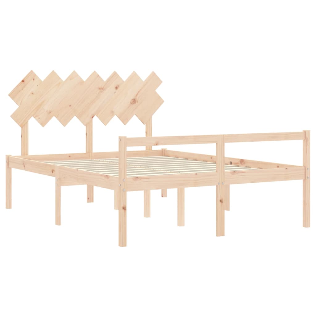 vidaXL Seniorenbed met hoofdbord massief hout 140x200 cm
