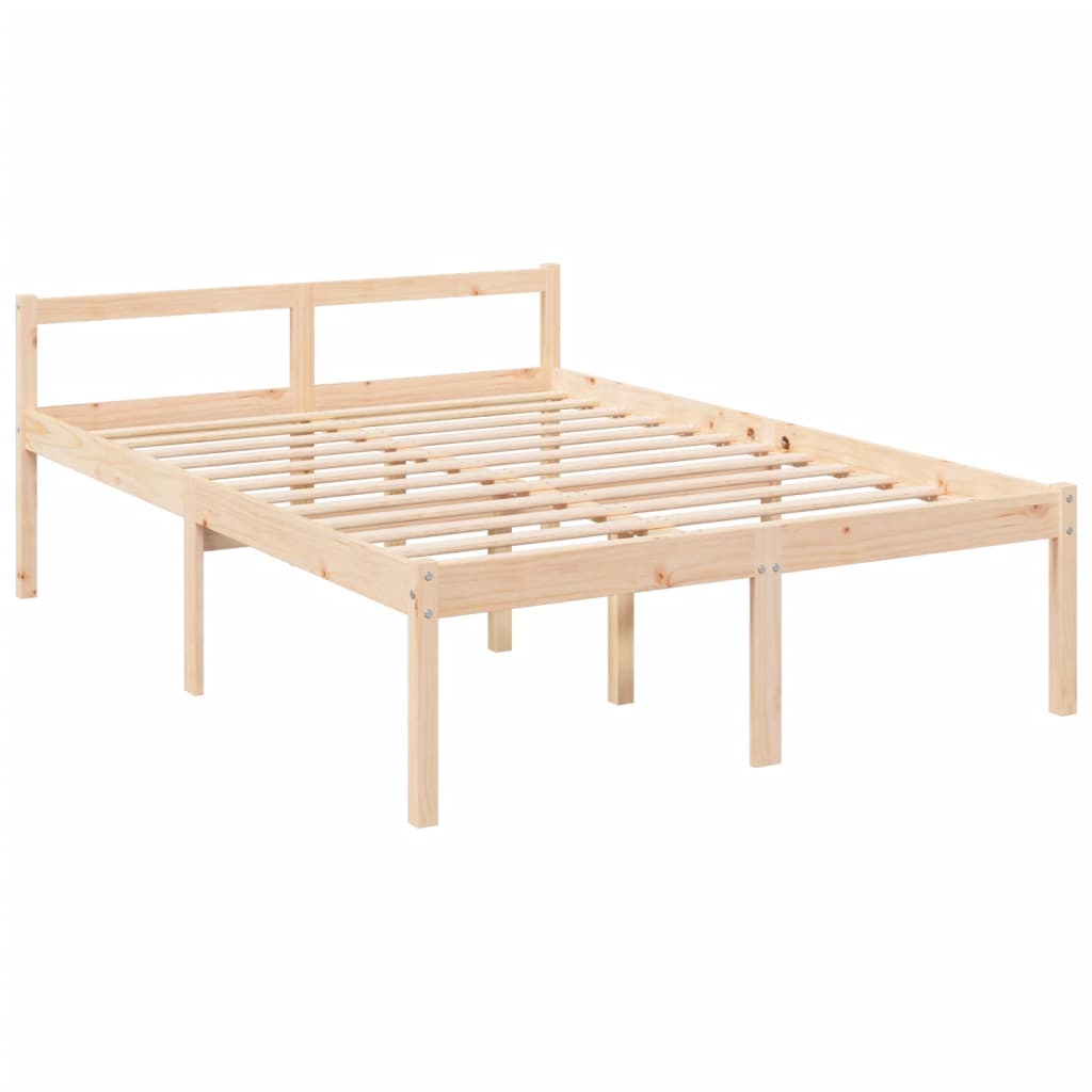 vidaXL Seniorenbed met hoofdbord massief hout 140x200 cm