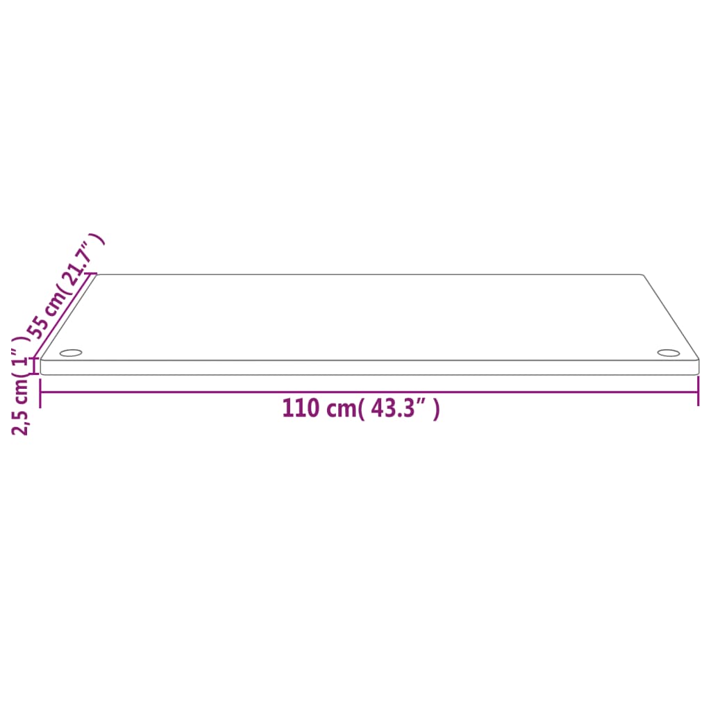 vidaXL Bureaublad 110x55x2,5 cm massief grenenhout