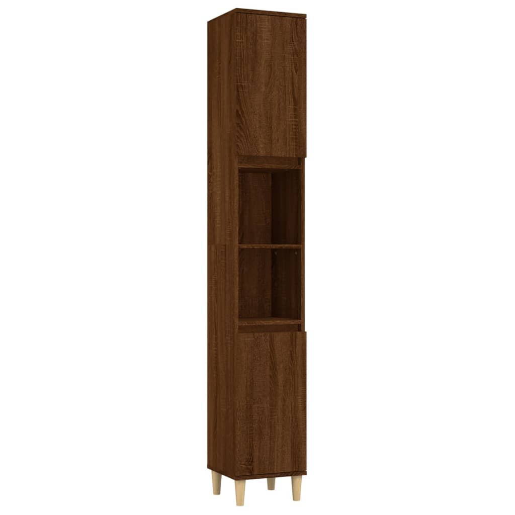 vidaXL 3-delige Badkamermeubelset bewerkt hout bruin eikenkleur
