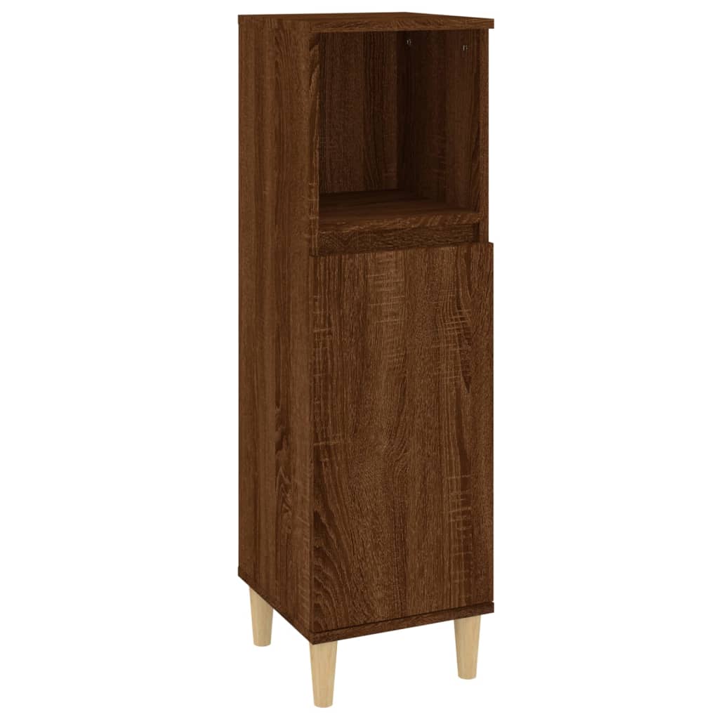 vidaXL 3-delige Badkamermeubelset bewerkt hout bruin eikenkleur