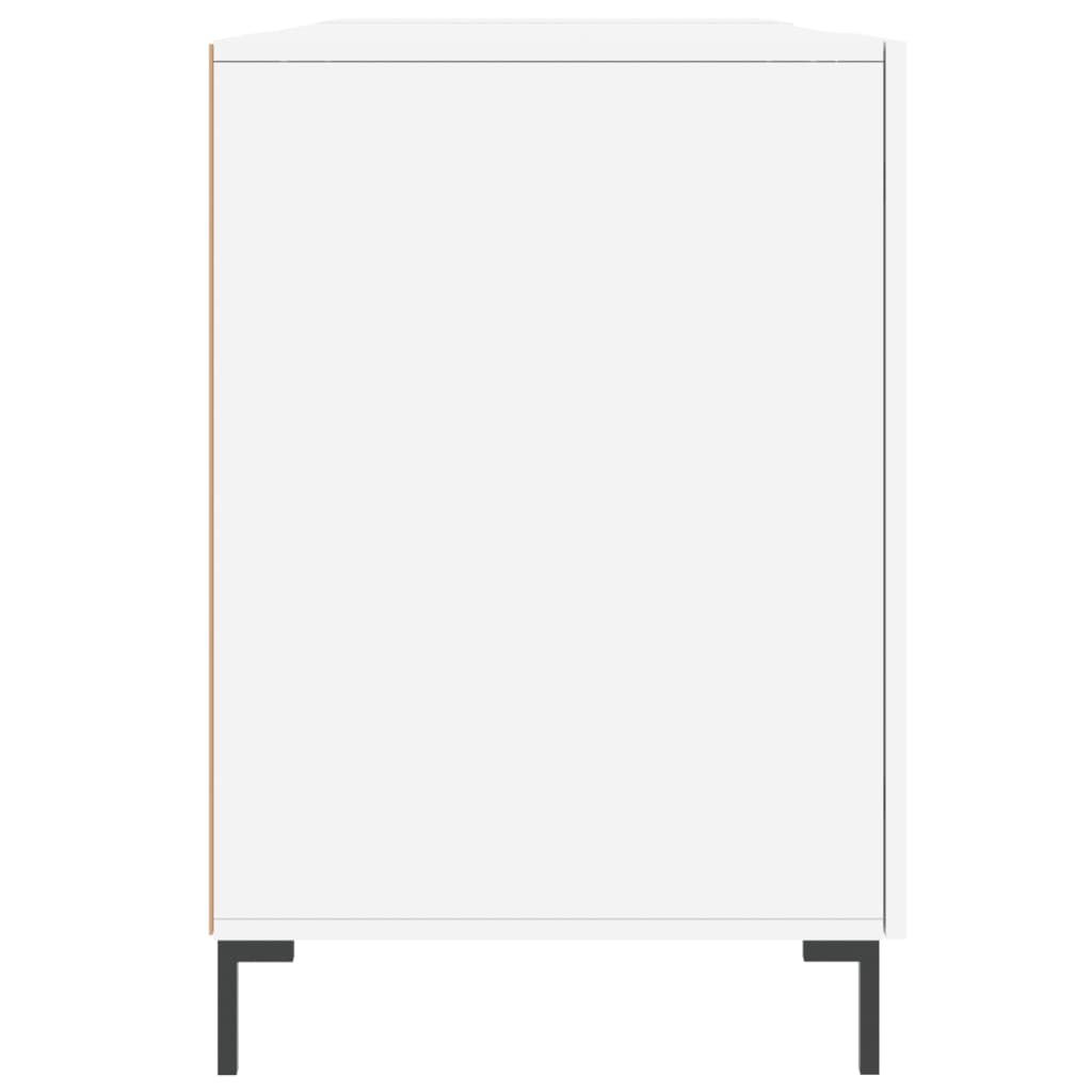 vidaXL Bureau 140x50x75 cm bewerkt hout hoogglans wit