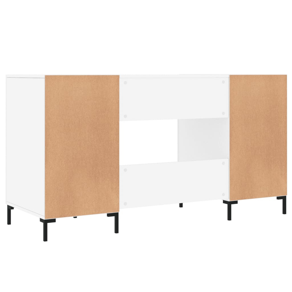 vidaXL Bureau 140x50x75 cm bewerkt hout hoogglans wit