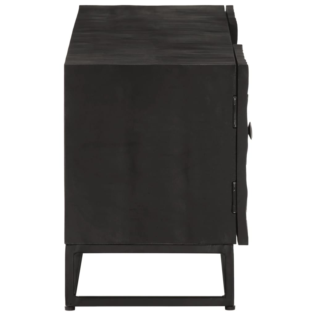 vidaXL Tv-meubel 110x30x40 cm massief mangohout en ijzer zwart