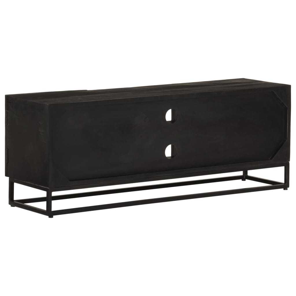 vidaXL Tv-meubel 110x30x40 cm massief mangohout en ijzer zwart