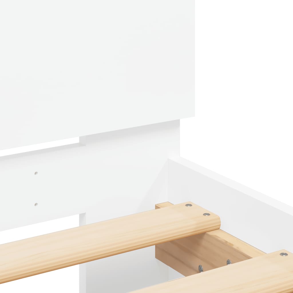 vidaXL Bedframe met hoofdbord en LED-verlichting wit 90x200 cm