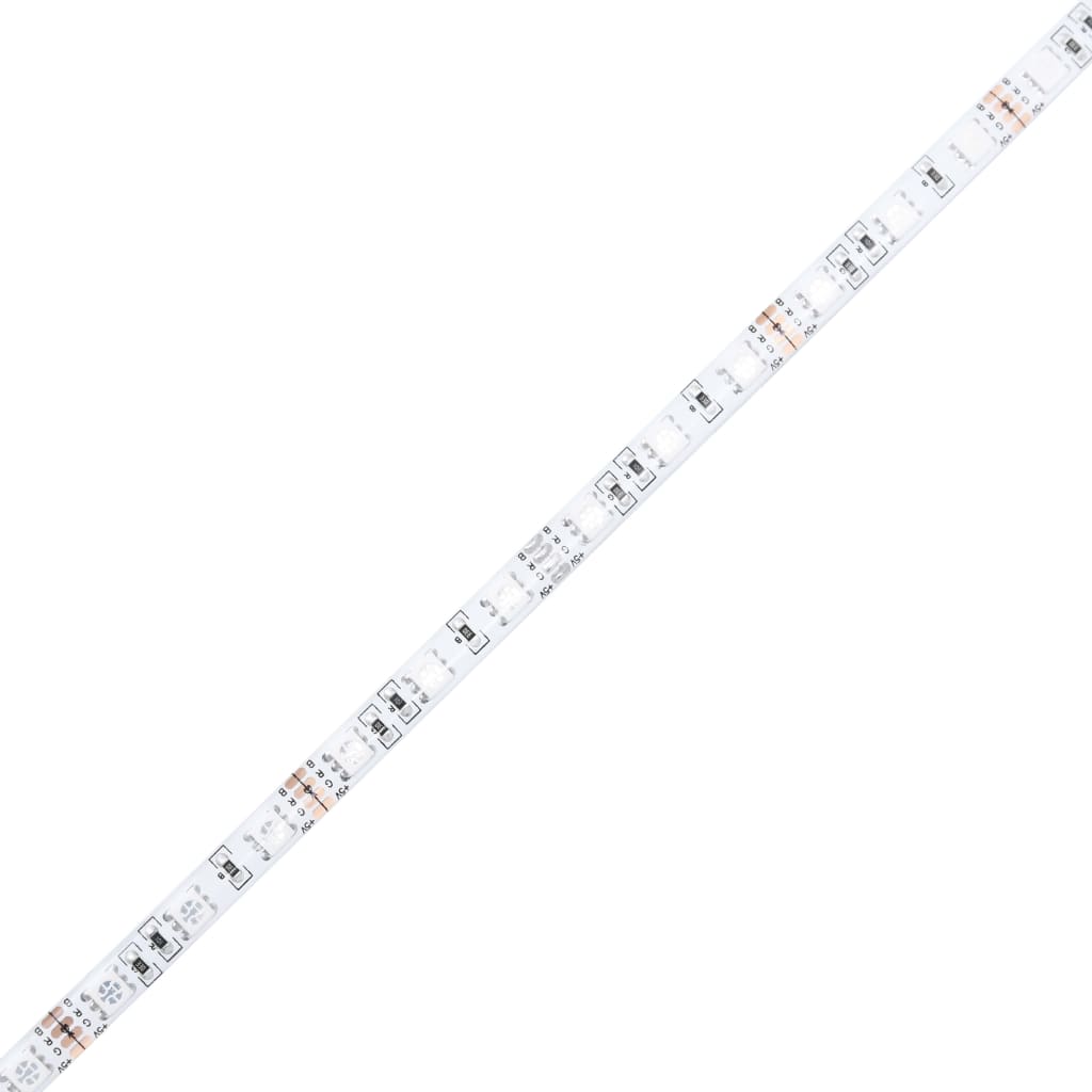 vidaXL Bedframe met hoofdbord en LED-verlichting wit 90x200 cm