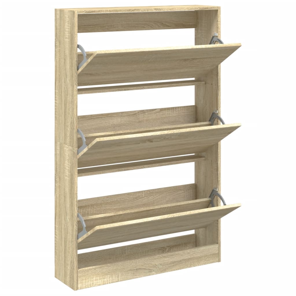 vidaXL Schoenenkast 80x21x125,5 cm bewerkt hout sonoma eikenkleurig