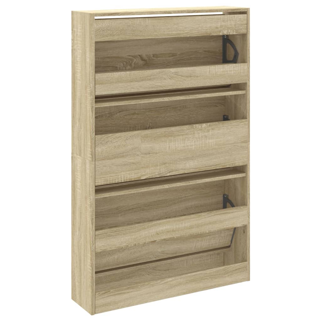 vidaXL Schoenenkast 80x21x125,5 cm bewerkt hout sonoma eikenkleurig