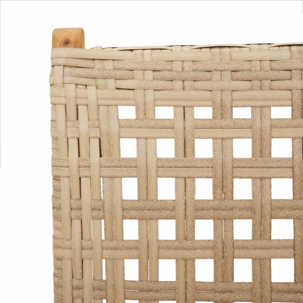 vidaXL 7-delige Tuinset poly rattan en massief hout beige