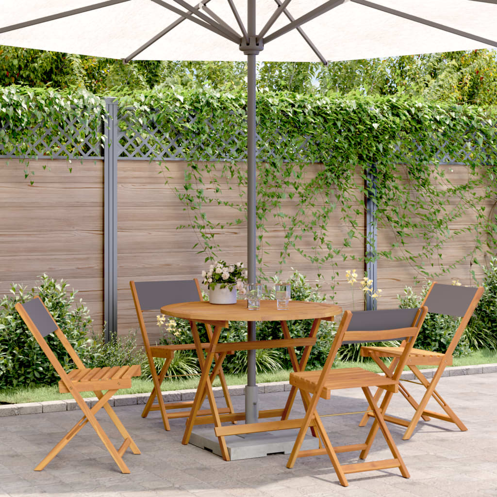 vidaXL 5-delige Tuinset massief hout en stof antracietkleurig