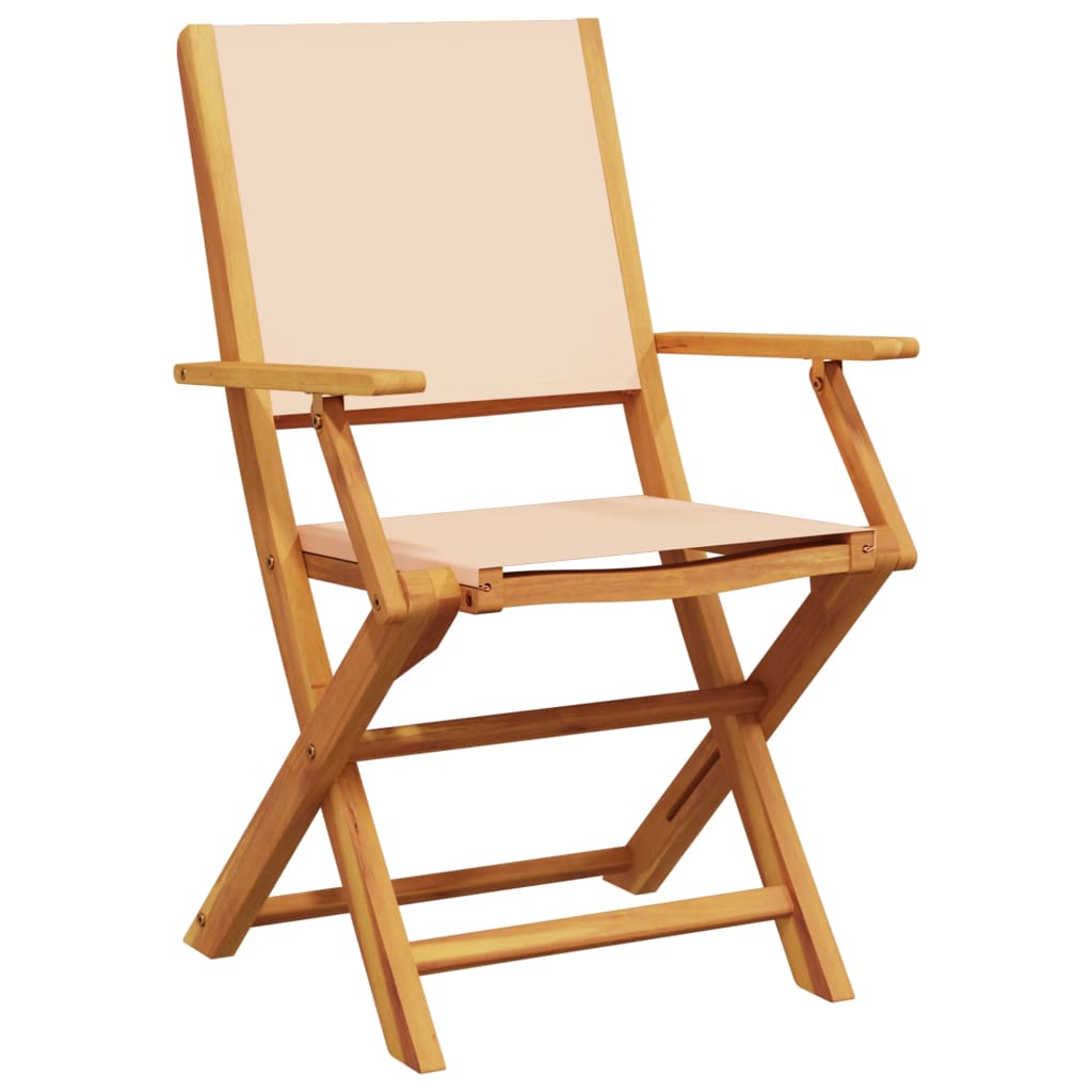 vidaXL 5-delige Tuinset massief hout en stof beige