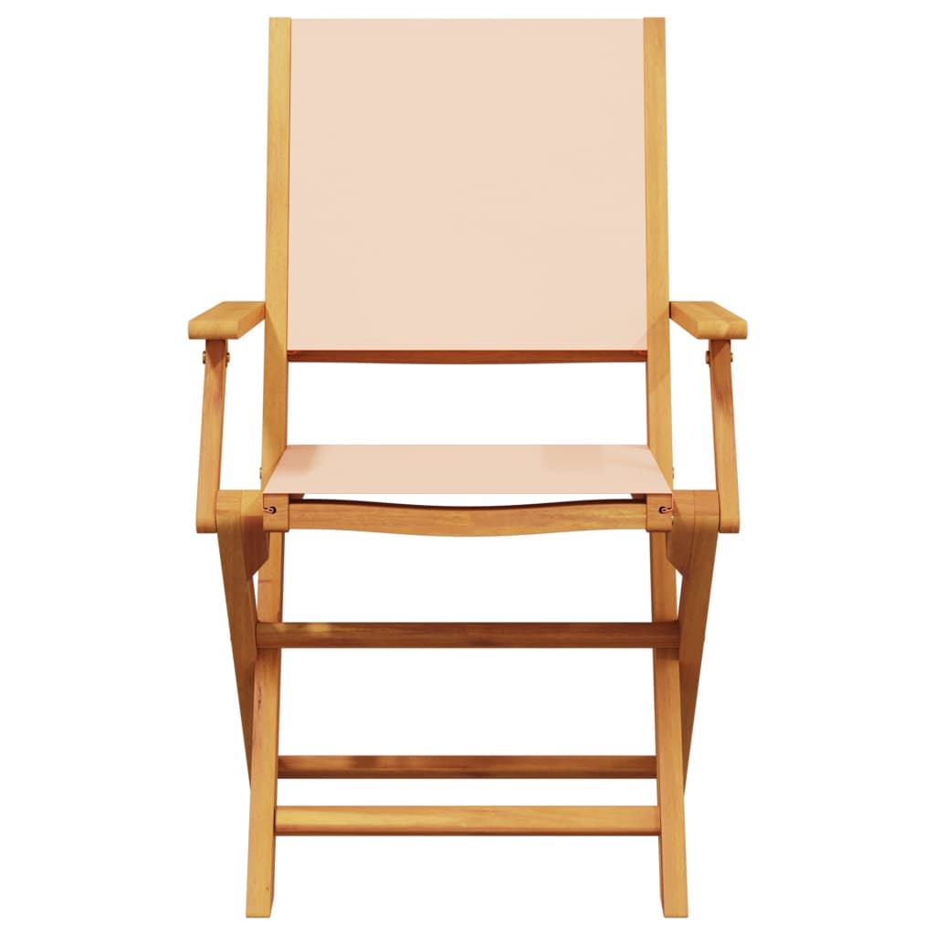 vidaXL 5-delige Tuinset massief hout en stof beige