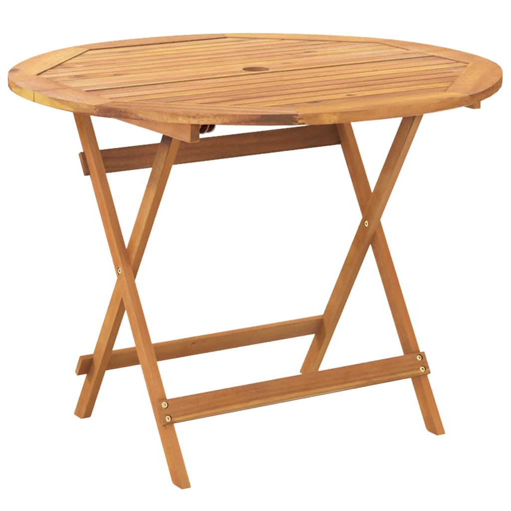 vidaXL 5-delige Tuinset massief hout en stof beige